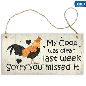 Chicken Funny Sign Hanging Garden Plaque